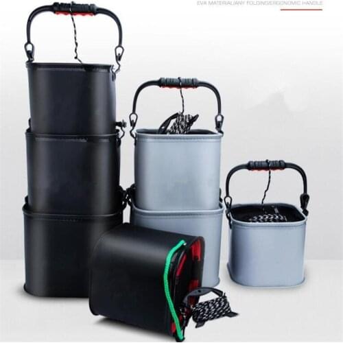 Multi-function fishing bucket folding portable camping Thickened fishings bucket live fish box Outdoor tackle