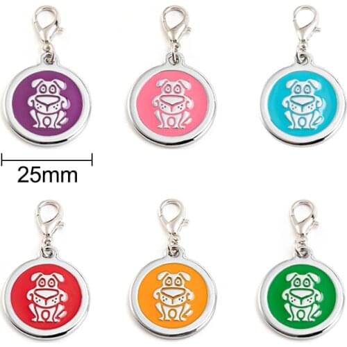 DoreenBeads Fashion Pet Memorial Charms Round Silver Color Metal Colorful Dog Enamel Pendants DIY Necklace Jewelry 25mm, 2PCs