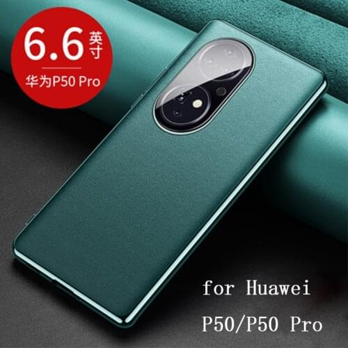 Fashion Cow Leather Case Cover for HUawei P50 Luxury Handmade Genuine Leather Back Phone Shell Bag for Huawei P50 Pro funda skin