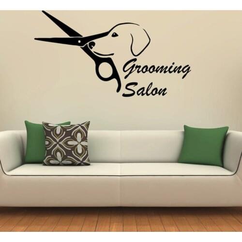 Grooming Salon Wall Decal Dogs Cat Best Friend Animals anime Best fiend Vinyl wall decal for Grooming Salon Decor Mural C490