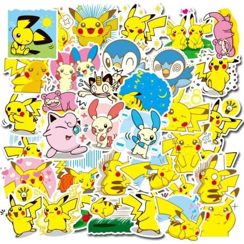 TAKARA TOMY Pokemon Graffiti Sticker Pikachu Waterproof Sticker Mobile Phone Water Cup Suitcase Sticker 80PCS halloween decor