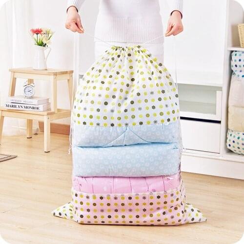 Non-woven Portable Wardrobe Storage Organizer Bag Transparent Border Extra Large Storage Bag Folding Closet Organizer Bedding