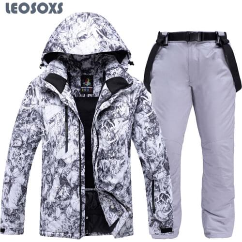 LEOSOXS 2021 New Ski Suit Mens Snowsuit Windproof Waterproof Snowboard Ski Jacket+ski Pants Warm Thickened Snow Suit For Men