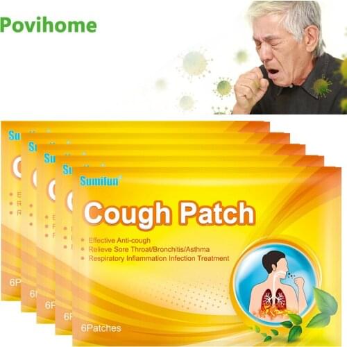 6/18/30pcs Sumifun Cough Plaster Anti-Cough Patch Herbal Medical Plaste Relieve Asthma Suppress Coughing Sticker Moisten Lung