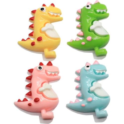 Flat Back Resin Dinosaur Cabochon Beads Kawaii Artificial Animal DIY Hairpin Ornament Children Scrapbook Making