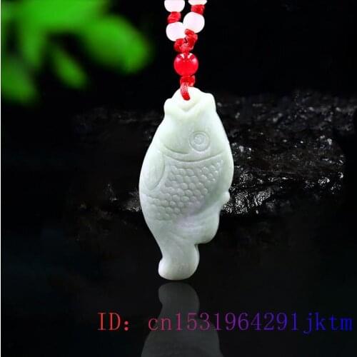 Green Jade Carp Pendant Chinese Natural Carved Women Jewelry Gemstone Accessories Gifts Fashion Charm Fish Amulet Necklace