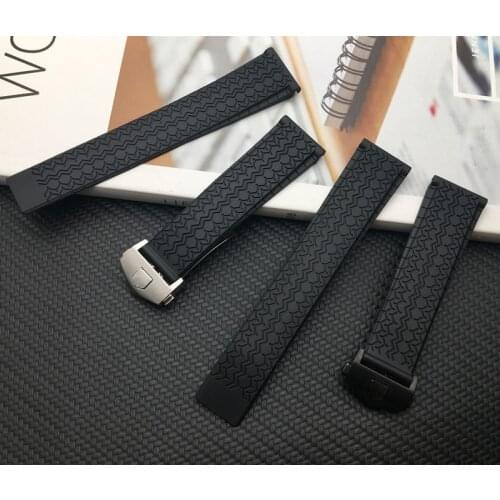 Black watchband 22mm silicone rubber watch belt For TAG strap CARRER for Heuer band butterfly buckle DRIVE TIMER tools logo