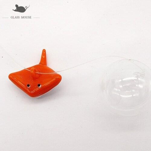 Handmade glass floating bubble fish Figurine aquarium decor accessories pendant mini Japanese Style sea Cartoon animal statue