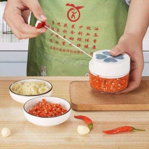 Manual Pull Rope Food Vegetable meat Chopper Hand Held Pulling Slicer Kitchen Stainless Steel Garlic Press