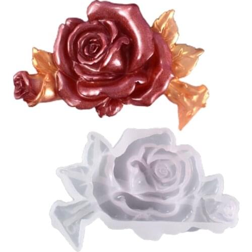 DIY Rose Flower Crystal Epoxy Resin Mold Home Ornaments Decorations Silicone Mould Handmade Crafts Making Tool