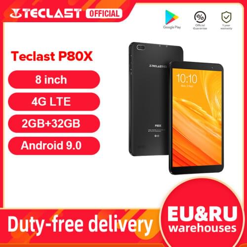 Teclast P80X 8 inch Tablet Android 9.0 4G Phablet SC9863A Octa Core 1280*800 IPS 2GB RAM 32GB ROM Tablet PC Dual Cameras GPS