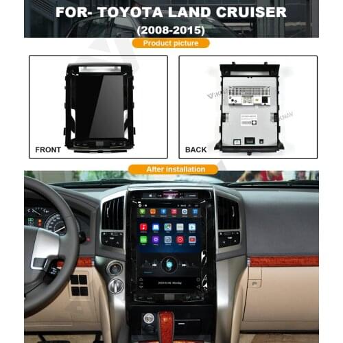 Tesla style 12.1 inch screen Car GPS Navigation For-TOYOTA Land Cruiser 2008-2015 multimedia stereo player