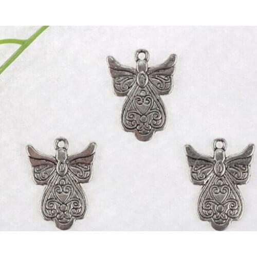 Vintage Silver Metal Angel Charms Pendant For Jewelry Making Bracelet Necklace Crafts Handmade Accessories Gifts Hot Sale A915