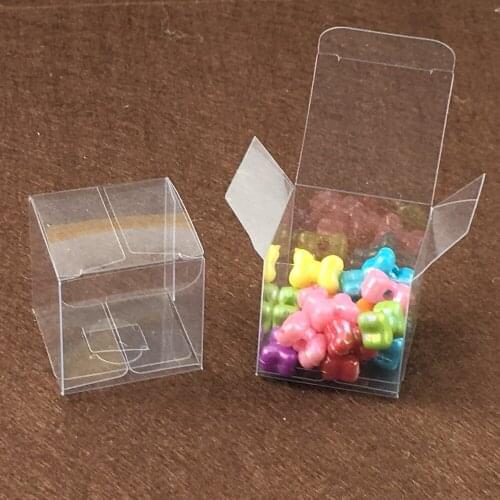 Waterproof 100PCS/Lot 4x4x4cm Clear PVC Gift Package boxes Transparent PVC Box Plastic Display for candy/jewelry/gift/chocolate