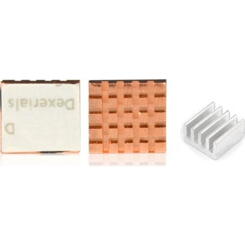 Premium 3pcs CPU RAM LAN Copper Heatsink Cooler Pad Kit for Raspberry Pi 3,Pi 2,Pi Model B+, Raspberry Pi A A+ Radiator Cooling