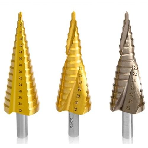 High speed steel drill bit multifunctional tapered metal hole opener universal step spiral drill bit reamer