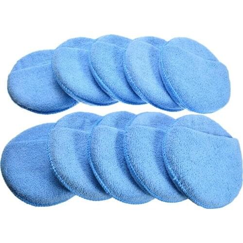 10Pcs Microfiber Wax Pad Car Wax Sponge Dust Remove Auto Care Polishing Pad With Finger Pocket for Auto Polishing Sponges