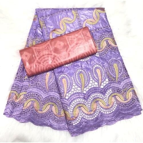 100% Cotton Embroidery Bazin Riche Brocade Lace Fabric with Good Smelling African Bazin Brode Lace Fabric for Women Dress