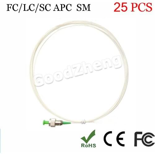 25PCS/LOT FC/LC/SC APC 0.9MM Single Mode 9/125 Fiber Optic Cord,Fiber patch cord 0.5M/1M/3M