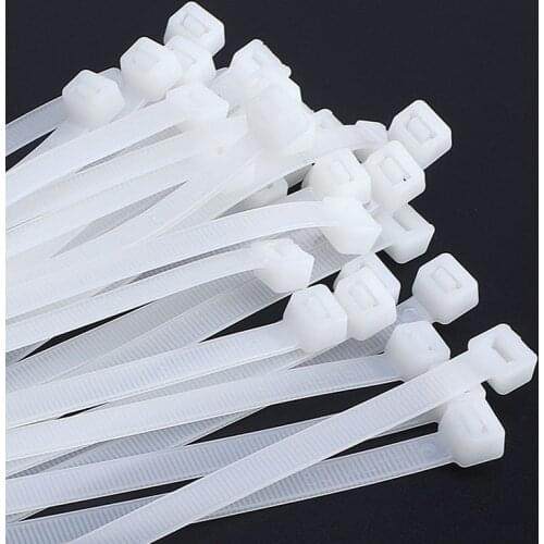 30Pcs 8*150 to 8*600 Self-Locking Cable Ties Black Plastic Nylon Zipper Wraps Strap Fastening Fixing Ring White
