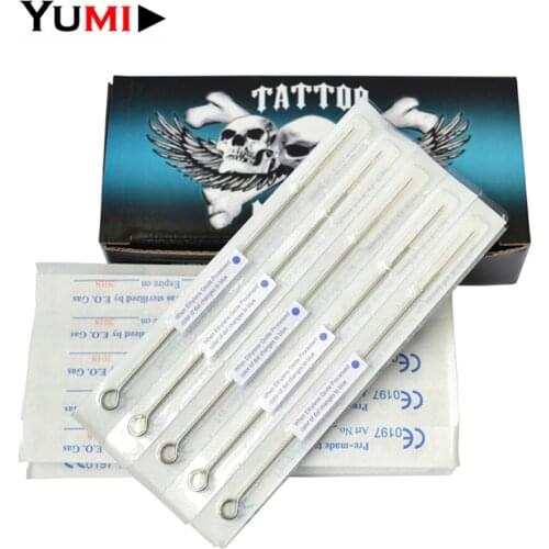 50PCS/Lot Disposable Sterilized Tattoo Needles Curved Round Liner Tattoo Pen Supply Accessory Tattoo Cartridges Needles M1 M2 F