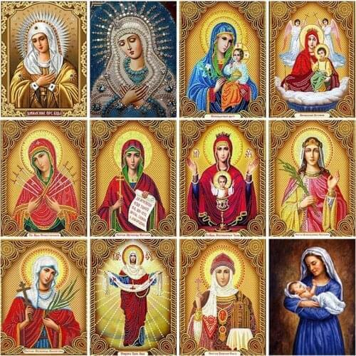 DIY Virgin Religion 5D Diamond Painting Full Square Drill Cartoon Diamond Embroidery Rhinestones Wall Art Crafts Kit Home Decor