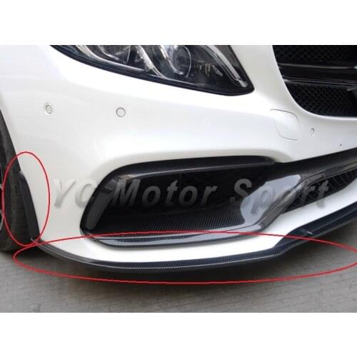 Car Accessories Carbon Fiber PSM Style Front Lip 3pcs Fit For 2015-2016 MB W205 C63 C63S Sedan Front Lip Splitter Car Stying