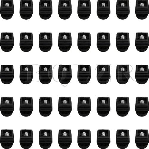 BQLZR 40PCS 3x3cm Black Plastic Table Adjustable Feet Tube Insert M8 Thread