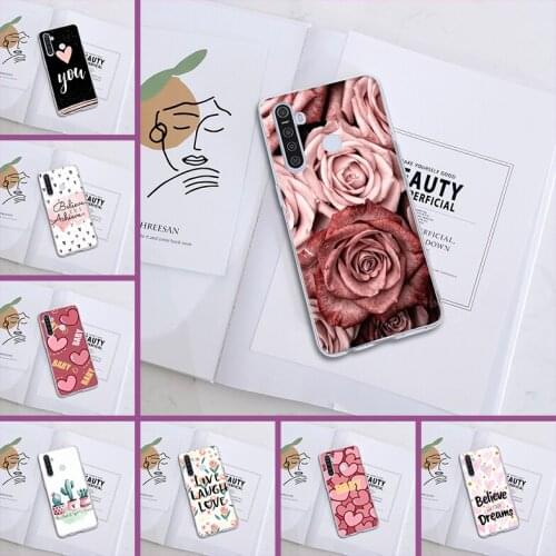 Heart Flower Love Silicone Transparent Soft Phone Case For Realme C3 X3 Xt C11 6i X Back Cover For Oppo Realme 5 6 X50 X2 Pro