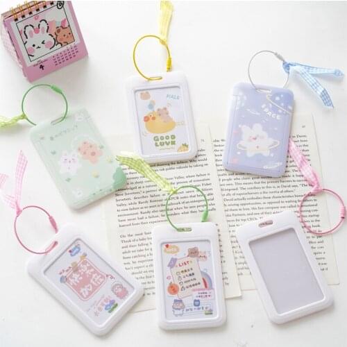 CARTOON ID Credit Bank Card Holder Students Bus Card Case Hand Rope Visit Door Identity Badge Cards Cover FOR Women Men Pendants