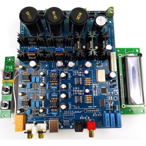 Dual PCM1794 HIFI audio decoder finished board, the sound is warm and clear. Coaxial input: 44.1KHZ-192KHZ, 16BIT-24BIT