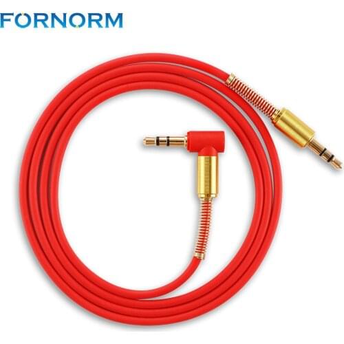 FORNORM Car Audio 3.3ft 3.5mm Auxiliary Stereo Audio Cable Cord Radio Male to Male Aux Cable 90 Degree Angle