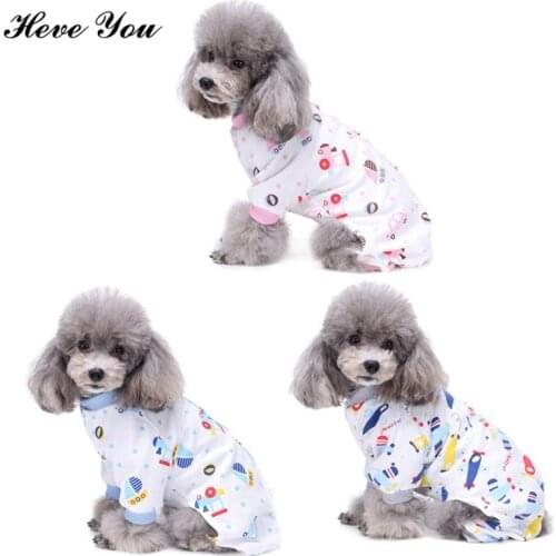 Heve You Jumpsuit Pajamas Autumn/Winter Cartoon Printed Dog Costume Pet Dog Coats Cat Clothes High Quality Pet Apparel Hooded