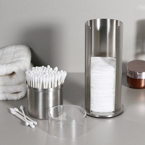 Creative Storage Rack Cotton Swab Storage Box Stainless Steel Cleaning Cotton Bracket Bathroom Cosmetic Cotton Pad Organizer
