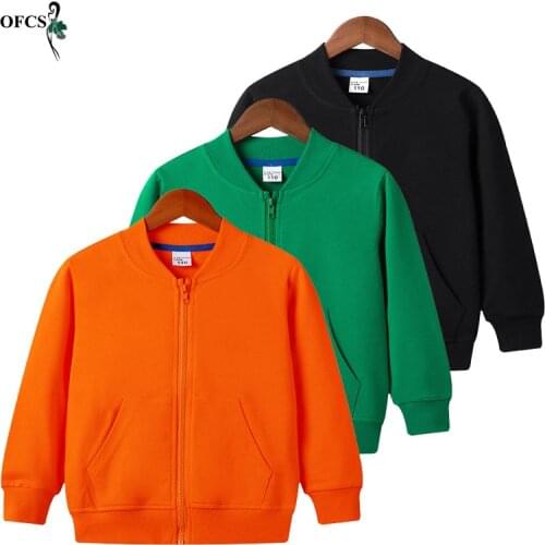 Cute Baby Girls Jacket Kids Boys Full Cotton Coats Fall Solid Zipper Hoodie Top Unisex Infant Clothes Childrens Casual Blazer