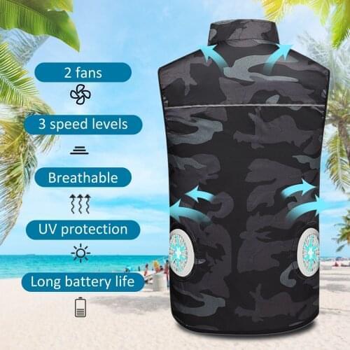 Fan Equipped Clothes UV Resistant Cooling Jacket Summer Air-conditioning Vest with fan Electric Fan Cooling Vest Fishing Clothes