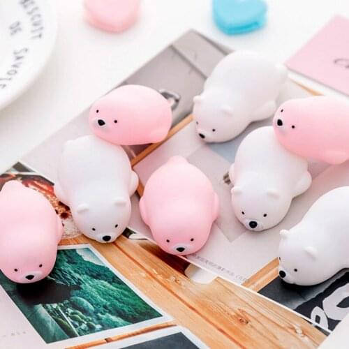 1Pcs Cute Animal Polar Bear Baby Bath Toy for Children Squeeze Sound Dabbling Toys Kids Clown Fish Bathroom Pinch Spray Toy