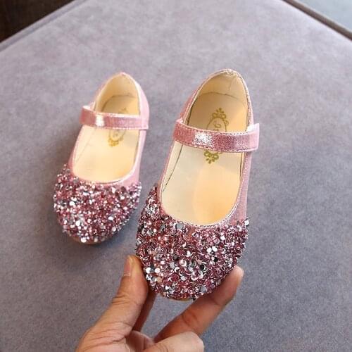 Girls Sequin Shoes Princess Gold Pink Silver Kids Summer Nina Sapatos Glitter Holiday Shoes Wedding Birthday Party Formal 2020