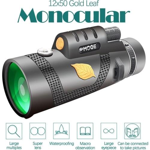 Monocular 12x50 Powerful Binoculars High Quality Zoom Great Handheld Telescope lll night vision HD Professional Hunting
