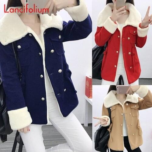 Top Thick 2021 Winter Jacket Women Autumn Elegant Faux Fur Kawaii Korean Belt full Sleeve Loose Warm Windbreaker Casual Coat