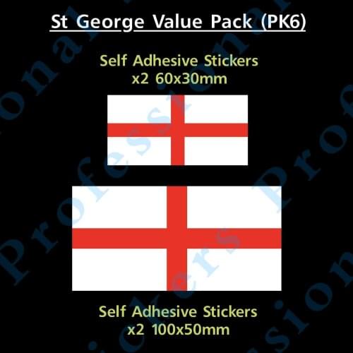 St George England Flag Sticker Decals - Value Pack! - GB, Van, Car, Truck Waterproof Vinyl stickers for car Motos