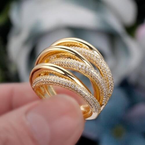 Bride Talk Trendy Fashion Women Finger Ring Cubic Zirconia Luxury Bridal Ring Jewelry For Wedding Engagement Quality A+ Gift