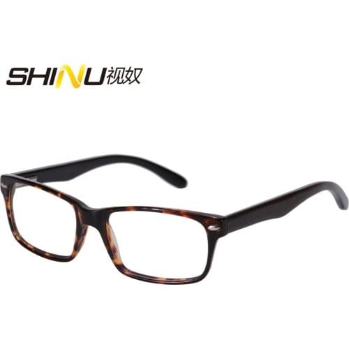 SHINU Full Rim Nature Wood Glasses Frame Anti Blue Ray Reading Glasses women men See Near Far long sight F024