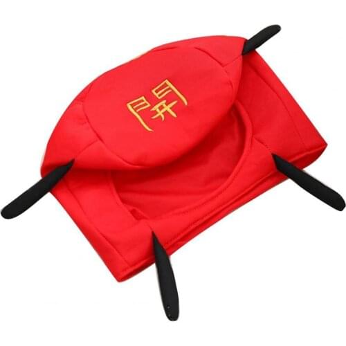 Girls Plush Red Envelope Shape Doll Headgear Hat Cap Beanie Cosplay Photo Props