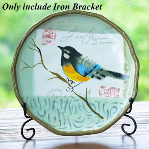 Craft Bracket Black Iron Plate Rack Display Stand Book Holder Photo Pedestal Bowl Picture Frame