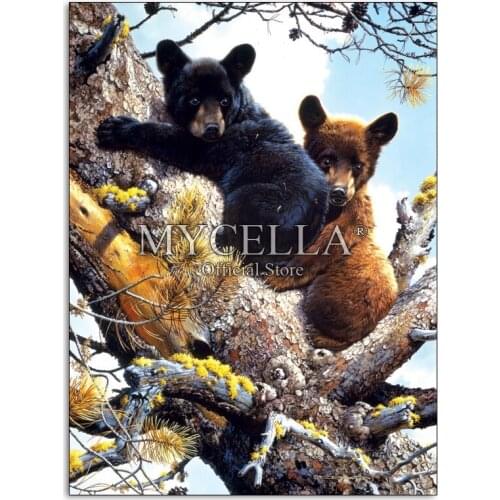 Full 5d Diy Diamond Painting Animals Needlework Diamond Embroidery Wild Life Bear Gift Home Decor Mosaic Wall Stickers Picture