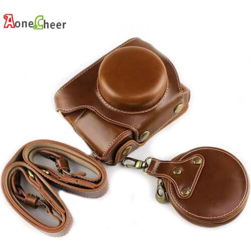 Luxury PU Leather Case Cover for Olympus Pen Lite EPL9 EPL-9 14-42mm +Battery Opening +Battery Storage Bag +Leather Camera Strap