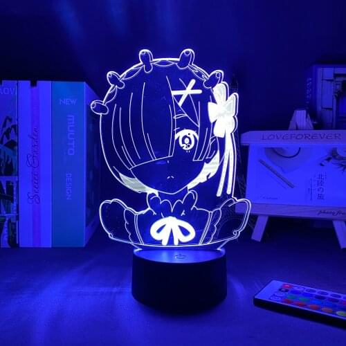 Light Led Anime Figure Re:Zero − Starting Life in Another World Table Lamp For Bedroom Lights Lighting Kids Night Light