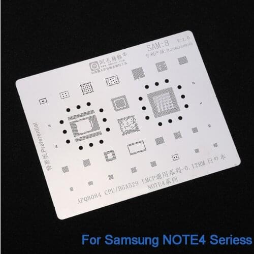 Stainless Steel BGA Stencil for NOTE4 APQ8084 CPU BGA529 EMCP BGA Reballing 0.12mm Thickness Solder Template