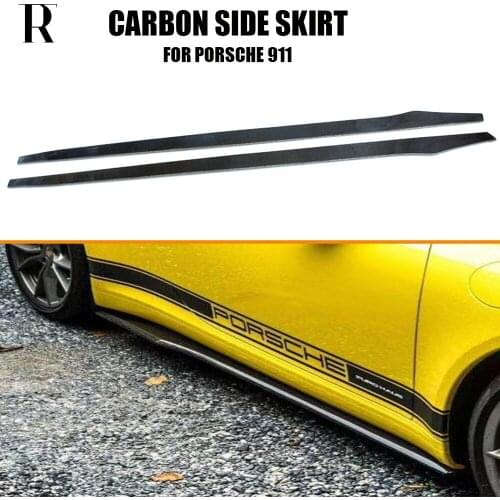 Real Carbon Fiber Side Bumper Extension Skirt for Porsche 911 991 Carrera & Carrera S 2012 2013 2014 2015 Side Skirts